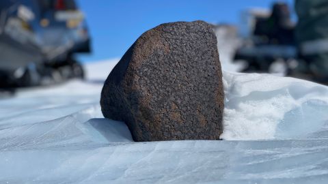 Meteorite on snow